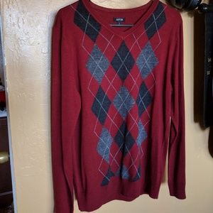 Jacquard v neck sweater